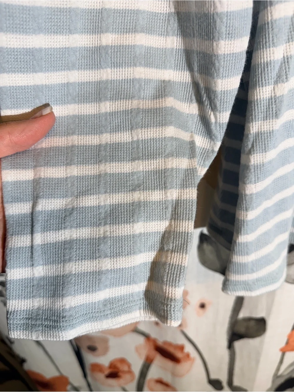 croft & barrow Light Blue and White Striped Long-Sleeve Crewneck - Picture 5 of 10